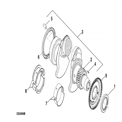 Group 47: Crankshaft, continued  第47組：曲軸，“GM93289,”“GM93285,”“GM91650,”“GM85414,”“GM85412,”“GM85410,”“GM51613,”&ldqu